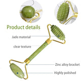 Natural Jade Roller & Gua Sha Massage Set