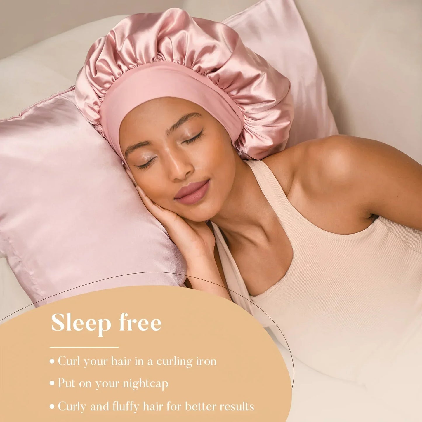 Heatless Satin Curling Rod Headband & Bonnet Set