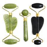 Natural Jade Roller & Gua Sha Massage Set