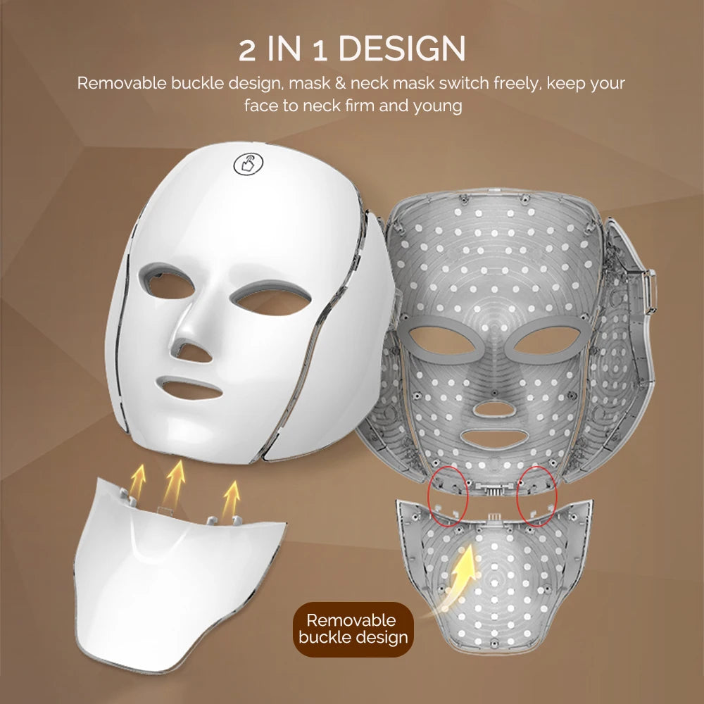 LED Facial & Neck Light Therapy Mask