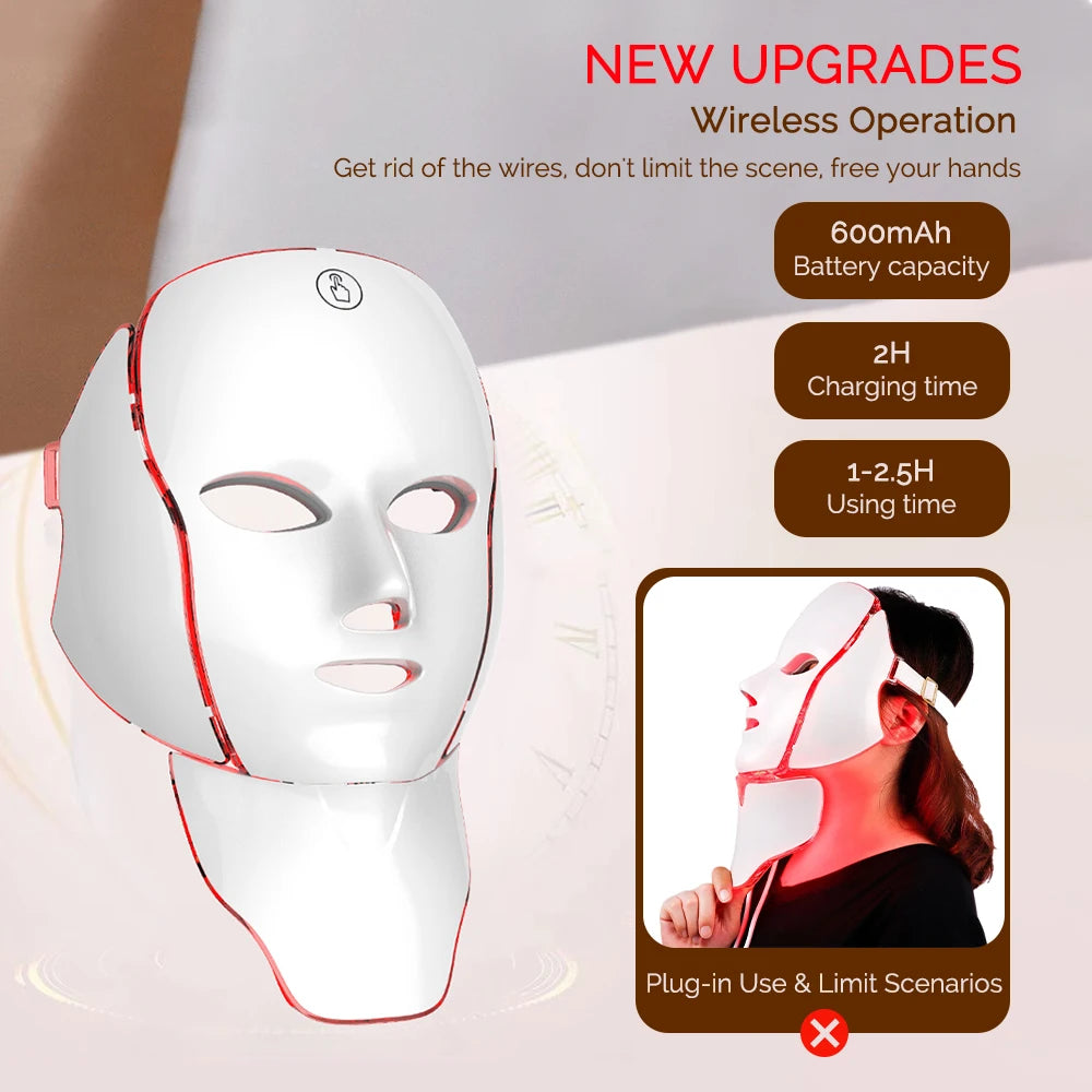 LED Facial & Neck Light Therapy Mask